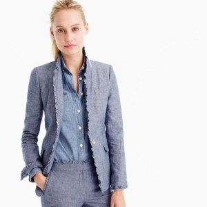 J. CREW Chambray Regent Ruffle Blazer {TT35}